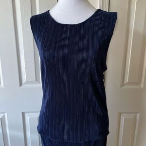 J. Crew Navy Sleeveless Pleated Tank